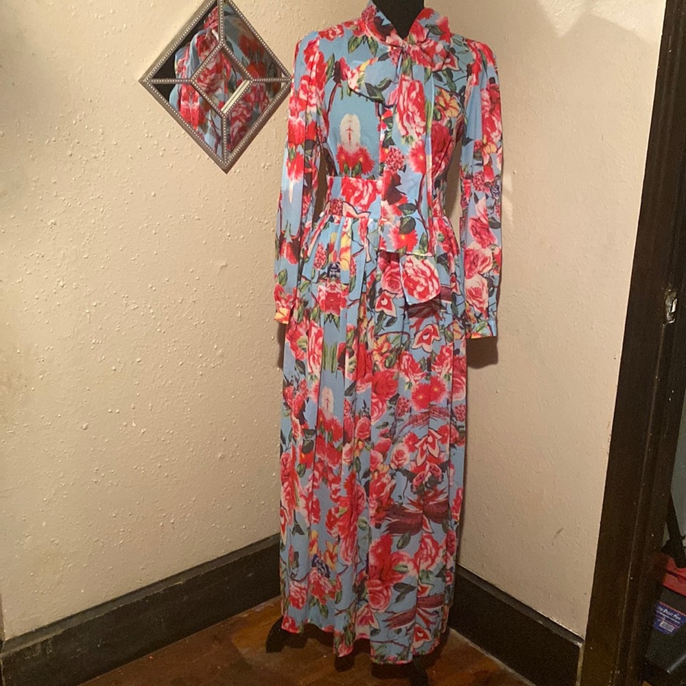 Womens floral floor length dress size medium